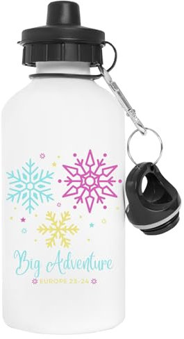 GUNMANTOR Europe Big Adventure Bottiglia d'acqua Bianca Alluminio Riutilizzabile Water Bottle White Aluminium Reusable