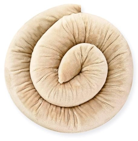 Bebeloo Bettschlange Bettrolle Bettkissen Seitenschläferkissen Stillkissen Kuschelkissen Bettumrandung Zugluftstopper(Beige, 300 cm)