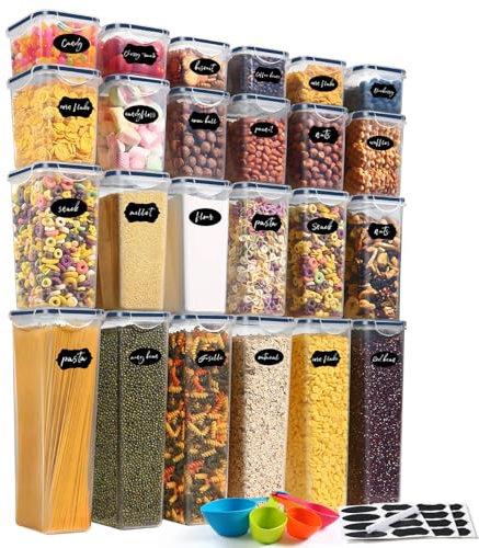 YASHE Boite Hermetique Alimentaire, Boite Conservation en Plastique, Sans BPA avec Couvercles, Boite de Rangement Cuisine, pour Céréales, Farine et Aliments Secs, Lot de 10 * 1.5L