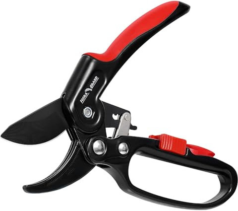 FLORA GUARD 8 Professional Ratchet Anvil Secateurs, Ratcheting Mechanism, Reinforced Design Handle, Gardening Secateurs, Anvil Garden Pruner