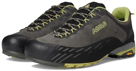 ASOLO Men's Eldo LTH GV Water-Resistant Suede Upper Lace-Up Low Cut Approach Shoes with Vibram Grip for Hiking & Trekking, Graph/Green Oasis, 9