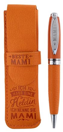 History & Heraldry Bamboo Persönlicher und individueller Kuli Kugelschreiber Stift mit Namen und Spruch Personalisiertes Etui Monogramm-Design persönliches Geschenk (Kuli Mami)