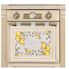 BIANCHERIAWEB Copriforno Cucina Universale Cinigliato Copertura Decorazione Forno Dis. Limoni