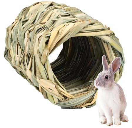 Hasen-Gras-Tunnel-Haus, Versteck Gras-Tunnel, Spielzeug, Kaninchen-Versteck Gras, Hamster, Gras-Tunnel, Kanalspielzeug für Rennmäuse, Igel