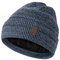 Wmcaps Beanie Mütze, Herren Winter Warme Unisex Wintermütze Strickmütze Dehnbare Weiche Wollmütze mit Bündchen und Dickem Warmem Futter Geschenke für Freundin männer Frauen, Blau/Schwarz