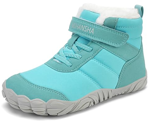 Mishansha Kinder Winter Barfußschuhe Winterschuhe | Jungen Mädchen Winterstiefel，Winterboots Outdoor Breite Zehenbox Wanderschuhe，Chill II，Warm Gefüttert，Leicht，Rutschfest