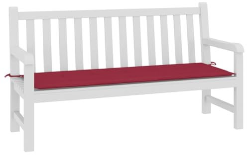 puraday Garten Bankauflage Weinrot 150x50x3 cm Stoff Sitzkissen Terrassebank-Auflage Universellen Dekorative Funktion Outdoor-Zubehör Sitzpolster Stark und Langlebig für Balkonbank