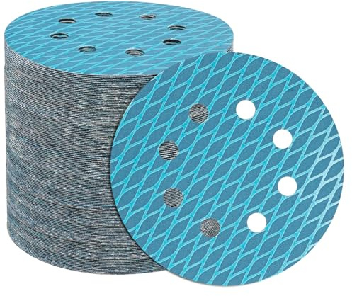STEBRUAM 100Pcs 125mm Sanding Discs Pads,400 Grits Sand Paper | 5 Inch Diamond Shape Sand Paper Hook and Loop Sanding Pads,High Density Flocking Backing,Orbital Sander