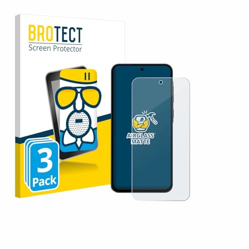 BROTECT Schutzglas für Samsung Galaxy A55 5G Enterprise Edition | 3 Stück Entspiegelnder Displayschutz Made in Germany Schutzfolie Matt Kratzfest 9H Anti-Fingerprint Einfache Montage