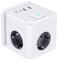 7-in-1 Cubo Enchufe con USB, Ladrón Enchufes con USB C,Power Cube Enchufe Multiple 3680W, regletas enchufes Múltiples Pared,Regleta Pared para Oficina, Cocina, Compatible con Móviles, Gris