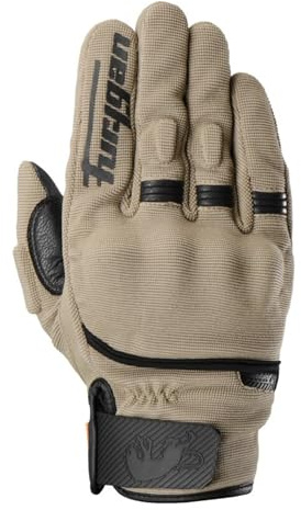 Furygan Jet D3O EVO - Motorradhandschuhe für Herren - 100% Lederhandfläche - Komfort - Sommerhandschuhe - Atmungsaktiv & Leicht - Bildschirmkompatibel - Touch Screen, Schwarz-Sand
