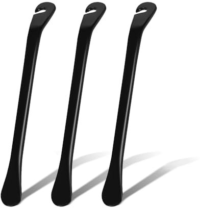 3 Stück Reifenheber Fahrrad, Kohlenstoffstahl Metall, 120mm, Ergonomisch für Fahrrad, Rennrad & Mtb (Schwarz)