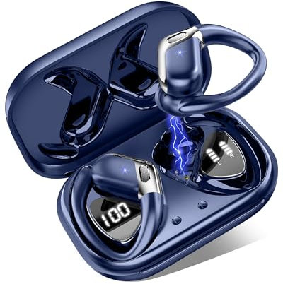 Wireless Earbuds, Bluetooth 5.4 Headphones Sport, Deep Bass Stereo Earphones Wireless Bluetooth, Noise Cancelling Mic, 50H Playtime, IP7 Waterproof Ear buds for Sport/Running/Gym, Dual LED Display