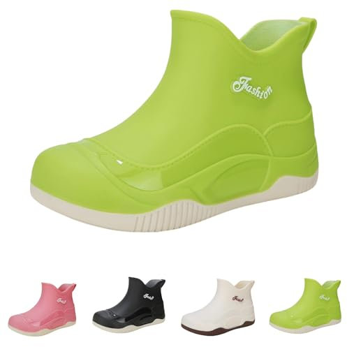 Stivali da pioggia impermeabili da uomo e donna, piatti, antiscivolo, semi-alti, in gomma, antiscivolo, per lavoro, pesca, lavaggio auto, cucina, stivali di gomma corti, scarpe da equitazione di