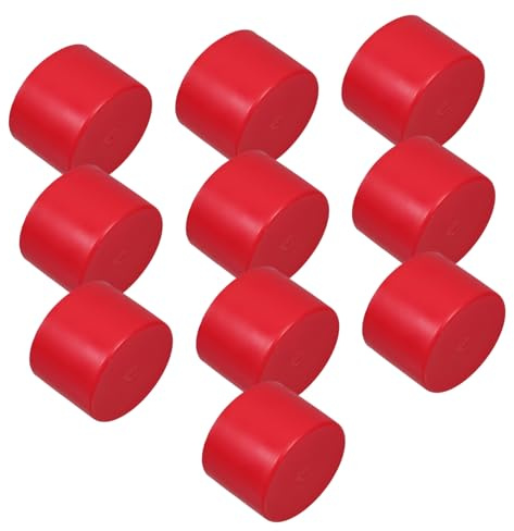 Runde Stahlrohrabdeckungen aus Pe, 10 Stück, Rot für 48–50mm | Schutzhülle für Stahlrohre, 38mm Hoch, Rutschfest, für Bau und Renovierung, Einfache Montage