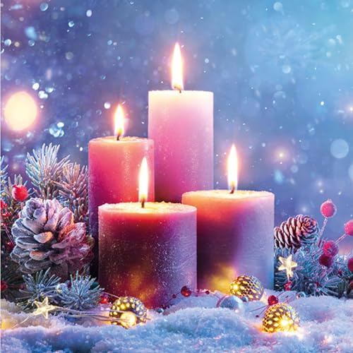 Noel Tatt Charity Christmas Cards Pack of 10 - Festive Candles - Premium Greeting Cards Multipack with Envelopes - Supporting UK Charities