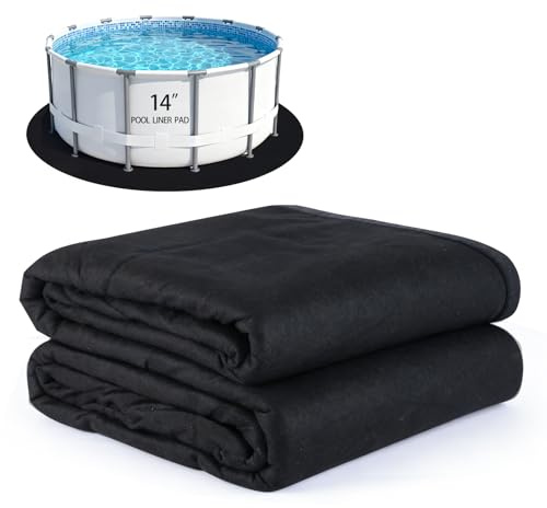 TezhiIe Tapis de piscine rond plus épais de 350 g/m², empêche les mauvaises herbes, protection contre les perforations, matériau géotextile durable, protection contre les perforations, prolonge la