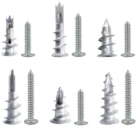 Xiedeai 20 tasselli da 14 x 28 mm per cartongesso e parete cava con viti – Ancoraggi autofilettanti per cartongesso per appendere in modo sicuro, forte forza di tenuta e lunga durata nelle pareti cave