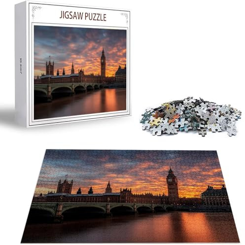Jigsaw Puzzles for Adults 1000 Night View Jigsaw Puzzle, Family Puzzle Game Christmas Birthday Gifts, City Jigsaws Puzzles 1000 Pieces for Adults, Home Party Activity for Teenage Boys 14 Years B-929