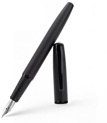BOCIYER Super Smooth Writing Fountain Pen Set,Includes 2 Hand Polished Iridium Nibs(Fine & Extra Fine),8 Ink Cartridges,2 Ink Refill Converter and Gift Box,Best Pen Gift Set for School,Office(Black)