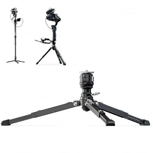 YC Onion PINETA Pro XL Pedal Base, Aluminum Alloy Monopod Foot #PPXLPB | Support with Quick Release, Adjustable Hidden Extendable Feet, 10kg Payload, 1/4 Inch ARRI Locating Holes for Camera Monopod
