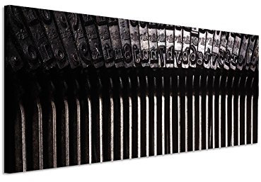 Panorama Fotoleinwand 120x40cm Künstlerische Fotografie - Schreibmaschine im Detail auf Leinwand exklusives Wandbild moderne Fotografie für ihre Wand in vielen Größen