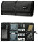 ProCase Organizzatore Cavi da Viaggio Rotolo, Borsa Accessori Elettronici con Tasche per Hard Disk Esterno, USB, Cavi di Ricarica, Caricabatterie USB, Schede di Memoria SD, Auricolare –Plaid Nero