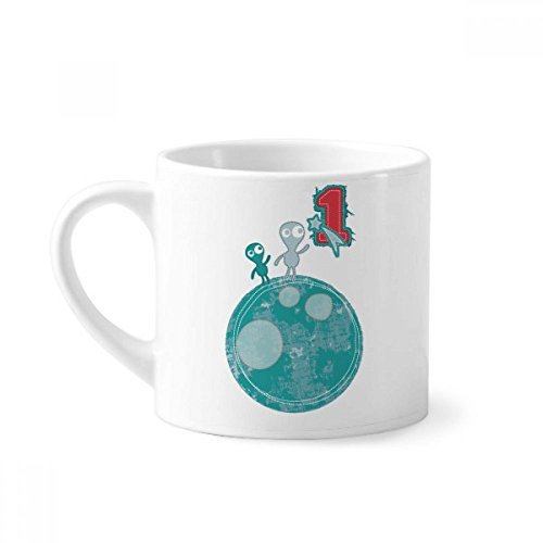 DIYthinker Universo y el Monstruo de Alien en la cerámica Taza de café Tierra Mini Taza de cerámica Blanca con el Regalo de la manija 6 oz