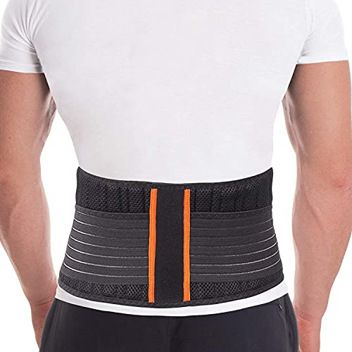 TOROS-GROUP - Rückenstützgürtel - Haltungskorrektur - Verstellbare Rückenstütze mit 8 Stabilisierungsstäben zur Schmerzreduktion und optimaler Passform - Höhe 18 cm, Unisex, Schwarz, M