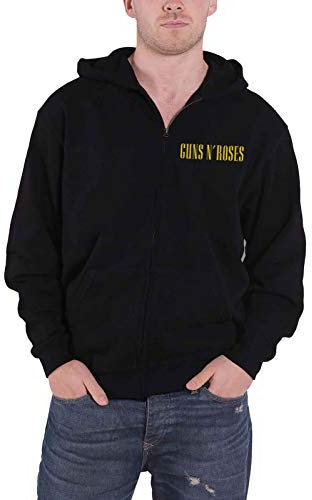 Guns N Roses Sweat-Shirt À Capuche Classic Band Logo Nouveau Officiel Homme Noir Size XL