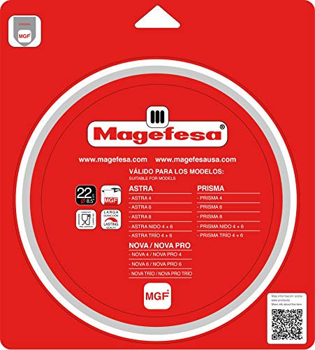 Magefesa - Junta de Silicona de 22cm Compatible con Olla Express, Modelos NOVA, NOVA PRO, PRISMA, ASTRA, 09REMEJSN46, 8429113545352