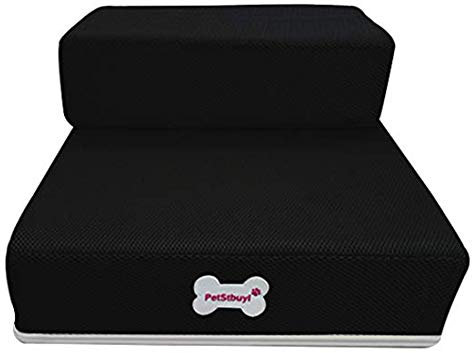 Levoberg Hundetreppe für kleine Hunde Schwarz, Haustiertreppe Stufen für Hunde und Katzen Hundetreppe für Bett