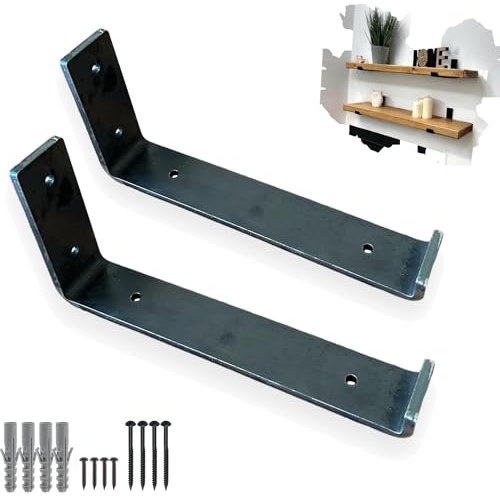 Heavy Duty Shelf Brackets Rustic Scaffold Board Shelving Industrial Iron/Steel Metal (Pair) by BMF Direct® (305mm 12 - Up)