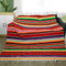 eccbox Mexikanische Tischdecke für mexikanische Hochzeitsparty-Dekorationen, große quadratische Fransen, Baumwolle, mexikanische Serape-Decke, helle Farben, Tischdecke, Picknickmatte, 213 x 150 cm