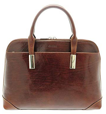 GIUDI ® Aktentasche Damen Leder Braun Echtleder Businesstasche Klassisch Handtasche Elegant Vintage Retro Laptoptasche Büro Office Messenger Designer Trend Hochwertig Ökoleder Nachhaltig