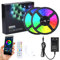 MIWATT Striscia LED 20M, controller Bluetooth per app mobili, telecomando a 24 tasti, sincronizzazione della musica, cambio colore, striscia LED RGB