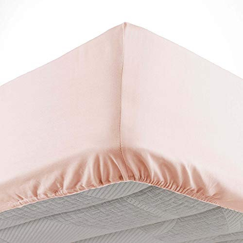 Douceur d'Intérieur, Drap Housse 1 Personne 90 x 190 cm Microfibre Unie Oscar Nude, 100% Polyester 1643687 Petit Single