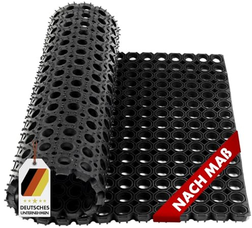 Floordirekt Ringgummimatte Octagon | Hoch belastbare & wetterfeste Antirutschmatte für gewerbliche & Private Außenbereiche | Schmutzfangmatte Gummimatte Ringmatte - Stärke: 23 mm (100 x 250 cm)