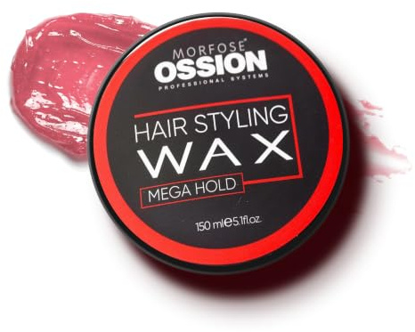 Morfose Barber Wax (Mega Hold), Premium-Haar-Styling-Wachs für Männer, natürlicher Glanz, einfache Anwendung, langlebig, wasserlöslich