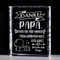 Movdyka Kristall Quader für PaPa, Plakette, Bester Papa mit Liebessprüchen, Gravierter Glasblock Geburtstagsgeschenke für Papa, Bester Papa aller Zeiten