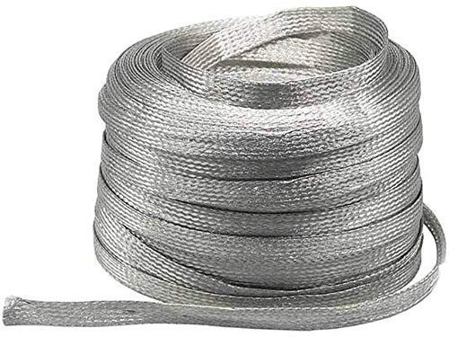 Jonoisax Trenza de Cobre estañada, Trenza de Metal de Cobre estañado, Cable de conexión a Tierra Anti-oxidación, Longitud: 1 m,20#: 25x2mm
