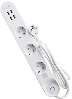 MULTIPRESA DOMOTICA TY1912 TUYA SMART LIFE CIABATTA WIFI INTELLIGENTE USB SCHUKO 16A 3600W Compatibile con App, Amazon Alexa, Google home (TY1912)