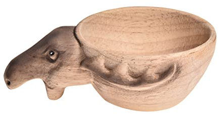 Holz Kuksa Tiere Kopf Bild Tasse, Nordic Style Handgemachte Tragbare Reise Camping Tasse für Rucksackreisen, Wandern, Lagerfeuer, Überleben, Bushcraft (Farbe A: Elch)