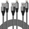 FEEL2NICE iPhone Charger Cable (3 Pack 0.3M), [MFi Certified] 1 Feet Nylon Braided Lightning Cable, Charging Cord USB