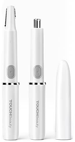 TOUCHBeauty Augenbrauentrimmer, Nasen Ohr Trimmer, 2 in 1 Präzision Elektrischer Haarentferner, Schmerzlos für Gesicht Kinn Lippen Hals Bikini-line Achselhöhle Weiß