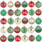 30 Stück 10 Designs Weihnachtskugeln Weihnachtsdeko Set,60mm Kunststoff Weihnachtsbaumkugeln mit Aufhänger Christbaumkugeln Plastik Bruchsicher,Weihnachtsbaumschmuck (Rot Grun Gold)