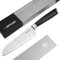 Böker SOLINGEN® Meisterklinge Damast Santoku - extrem scharfes Profi Kochmesser mit 16,5 cm Hybrid Damast Klinge - geschmiedetes Allzweck-Küchenmesser mit Räucher-Eiche Holzgriff in Geschenk-Box