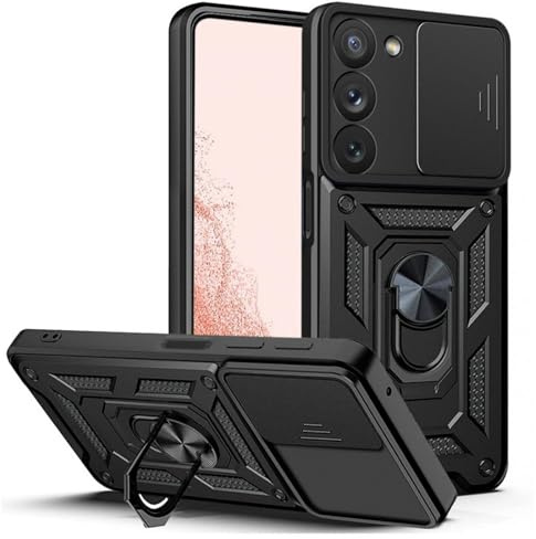 Handyhülle für Samsung Galaxy S23+ | Stoßfest & Kratzfest | Mit Kameraschutz, Anti-Fingerabdruck & robustem Panzerschutz-Design | Schwarz