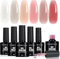 TOMICCA Vernis Semi Permanent Transparent Rose Set, 6 couleurs Rose Nude Vernis Gel UV, Soak-Off Vernis à ongles UV/LED Gel Cadeau pour salon de manucure DIY Home, 8ML