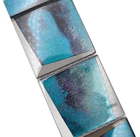 Mosaik Borde blau 3D-Optik Glasmosaik glänzend Quadrat Wand Küche Bad Dusche